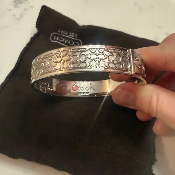 Coach Silver Embossed Bracelet s-l1200.jpg main image 4
